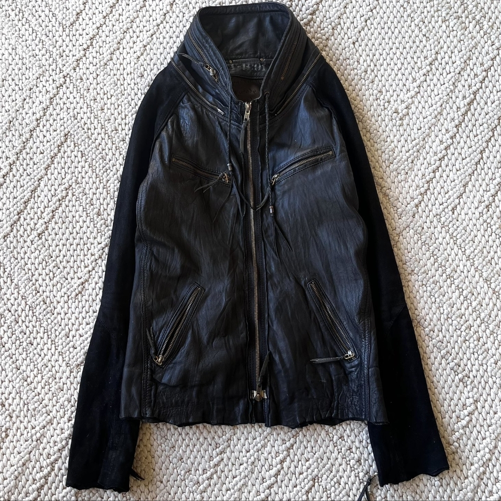 14th Addiction OG 2010 Sheepskin Leather Bono Hybrid Biker Jacket